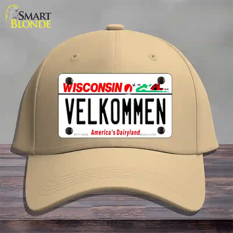 Velkommen Wisconsin Novelty License Plate Hat Cotton / Khaki