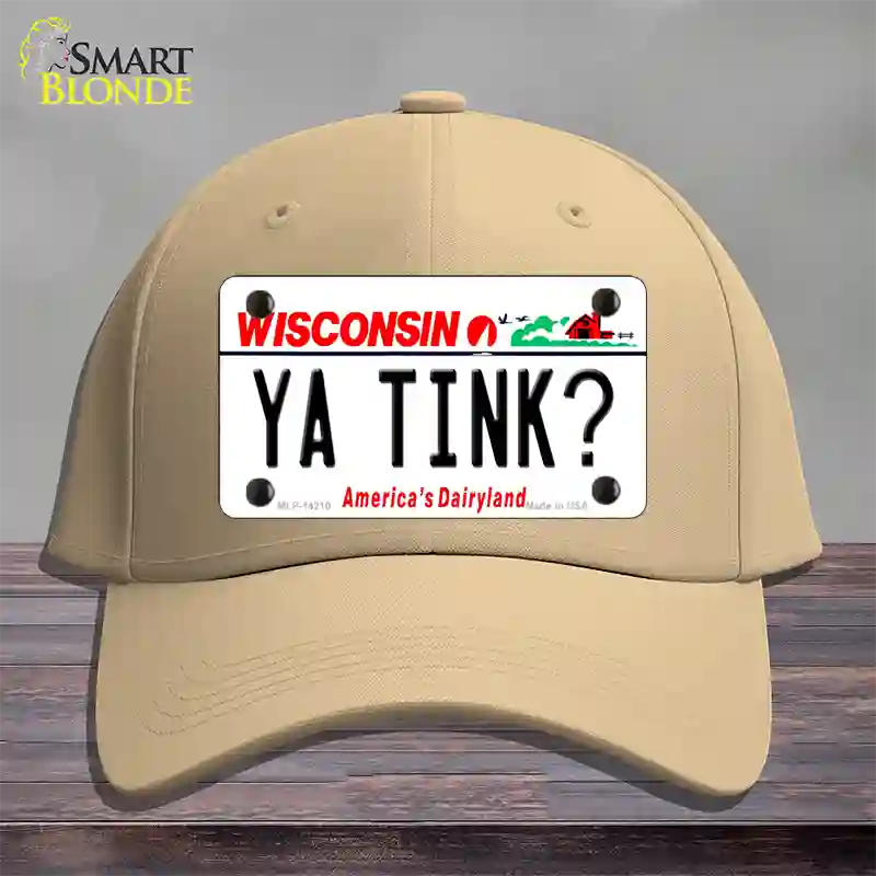 Ya Tink Wisconsin Novelty License Plate Hat Cotton / Khaki