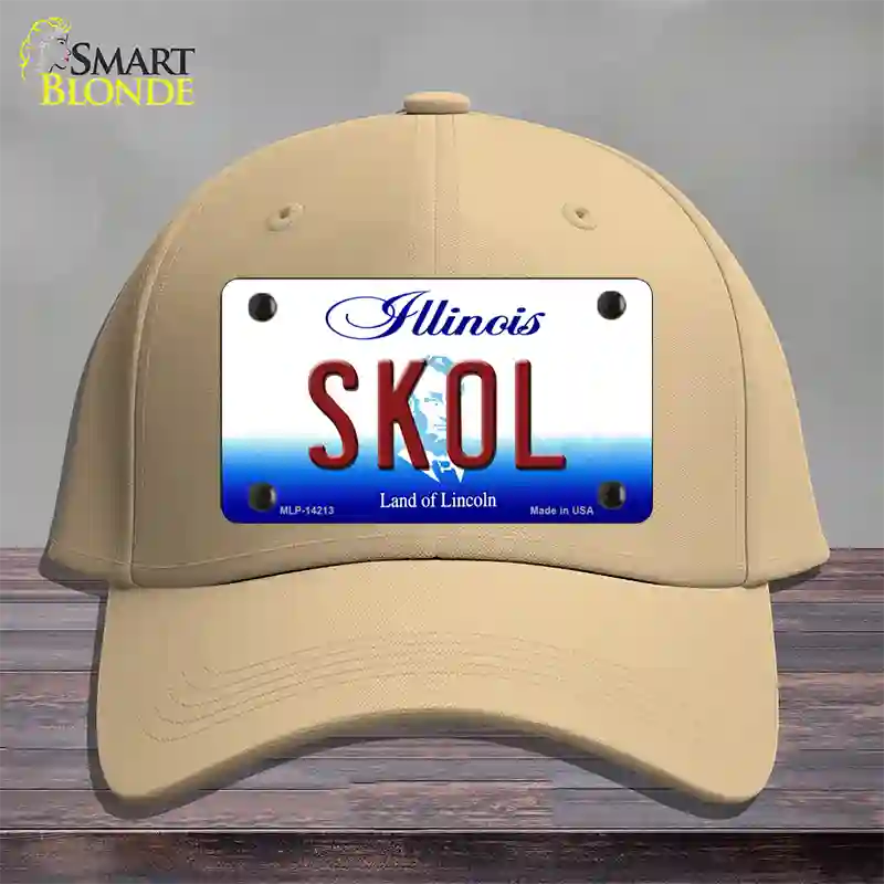 Skol Illinois Novelty License Plate Hat Cotton / Khaki