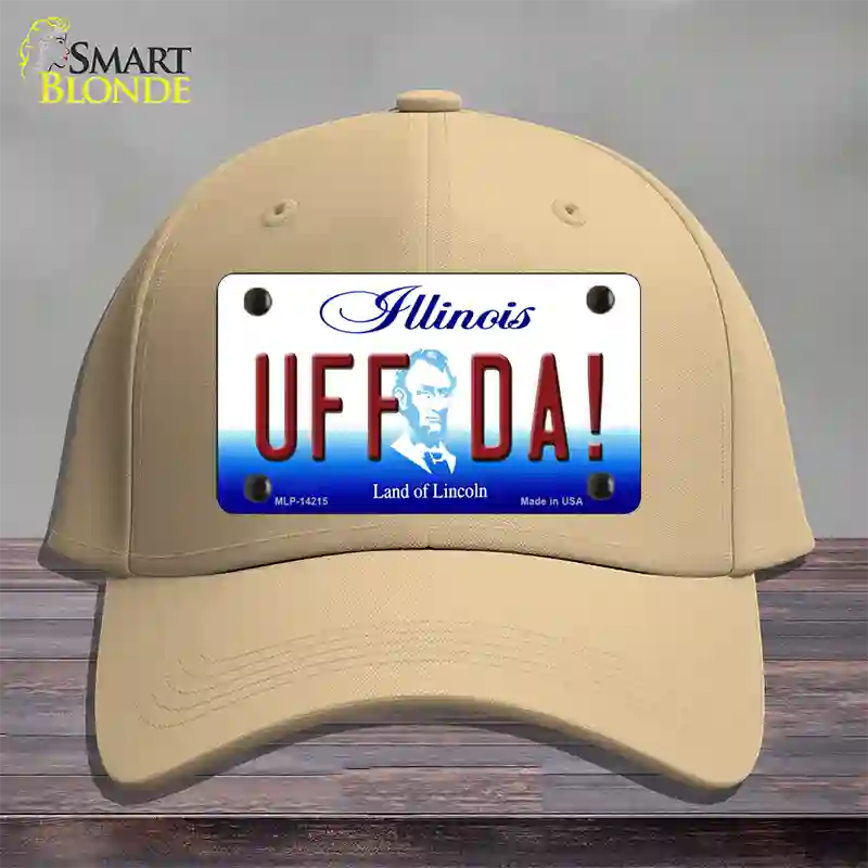 Uff Da Illinois Novelty License Plate Hat Cotton / Khaki