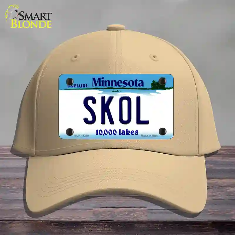 Skol Minnesota Novelty License Plate Hat Cotton / Khaki