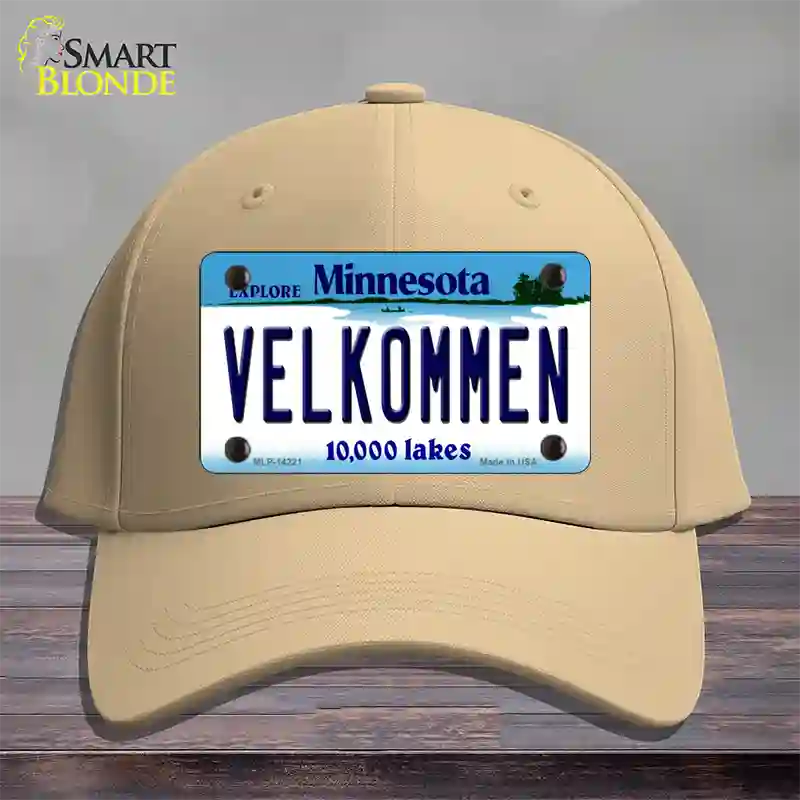 Velkommen Minnesota Novelty License Plate Hat Cotton / Khaki