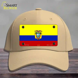 Ecuador Flag Novelty License Plate Hat Cotton / Khaki