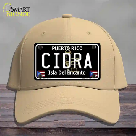 Cidra Puerto Rico Black Novelty License Plate Hat Cotton / Khaki