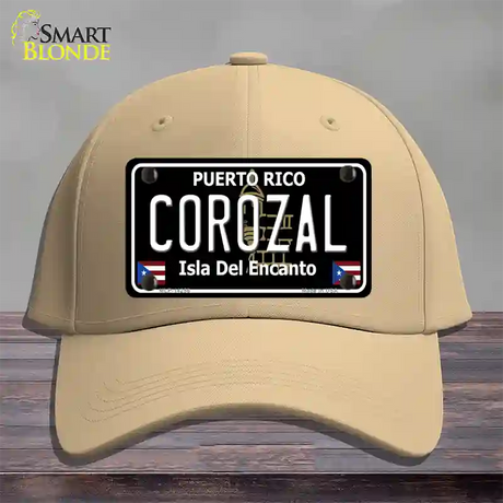 Corozal Puerto Rico Black Novelty License Plate Hat Cotton / Khaki