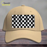 Waving Checkered Flag Novelty License Plate Hat Cotton / Khaki