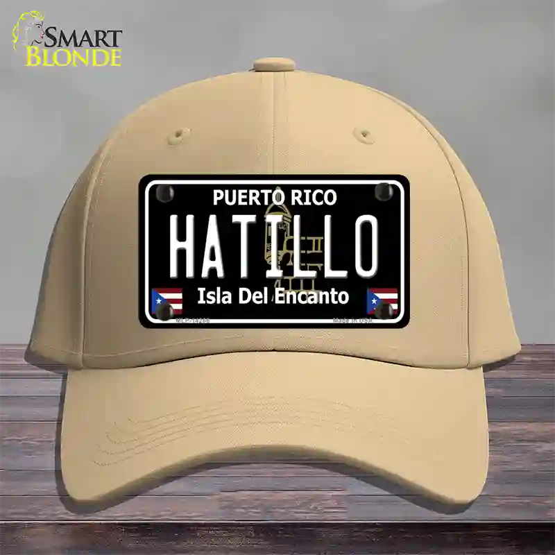 Hatillo Puerto Rico Black Novelty License Plate Hat Cotton / Khaki