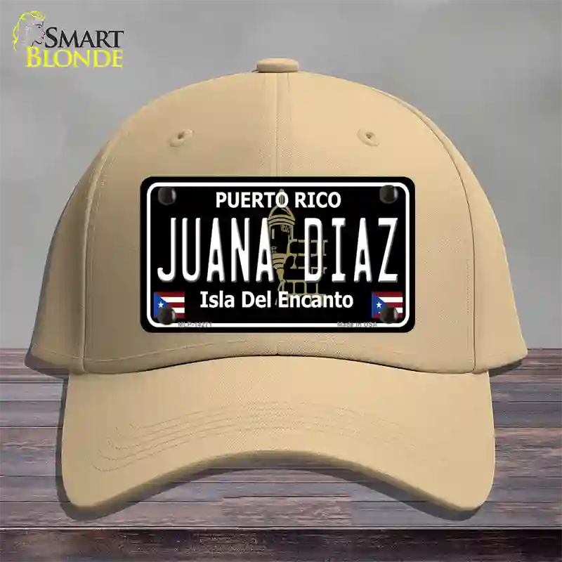 Juana Diaz Puerto Rico Black Novelty License Plate Hat Cotton / Khaki