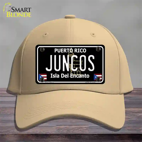 Juncos Puerto Rico Black Novelty License Plate Hat Cotton / Khaki