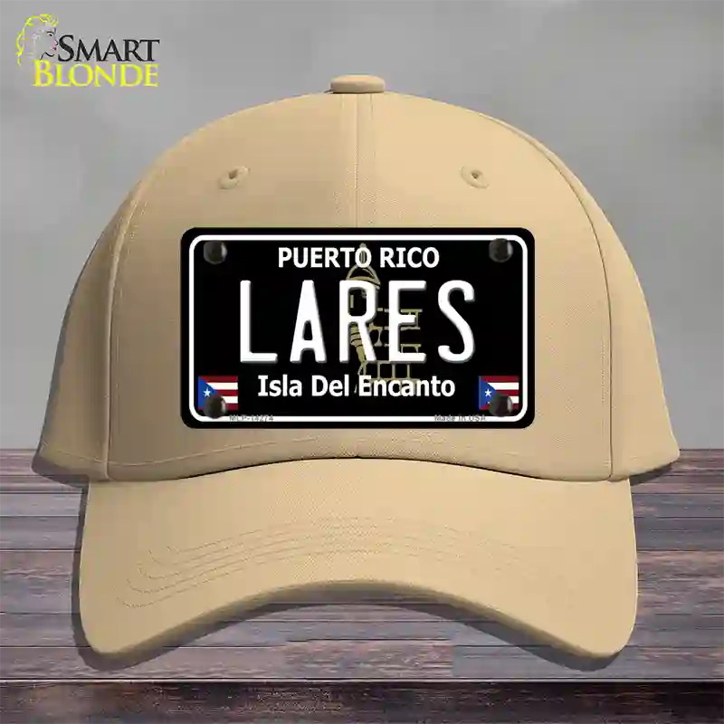 Lares Puerto Rico Black Novelty License Plate Hat Cotton / Khaki