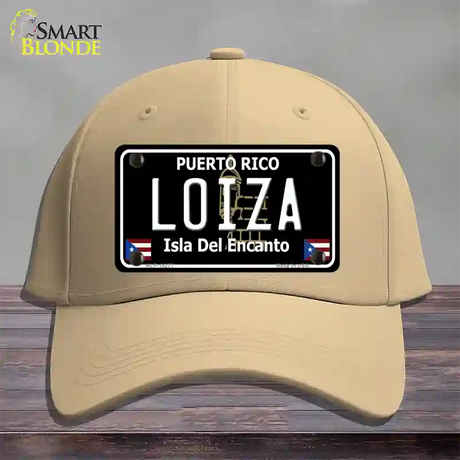 Loiza Puerto Rico Black Novelty License Plate Hat Cotton / Khaki