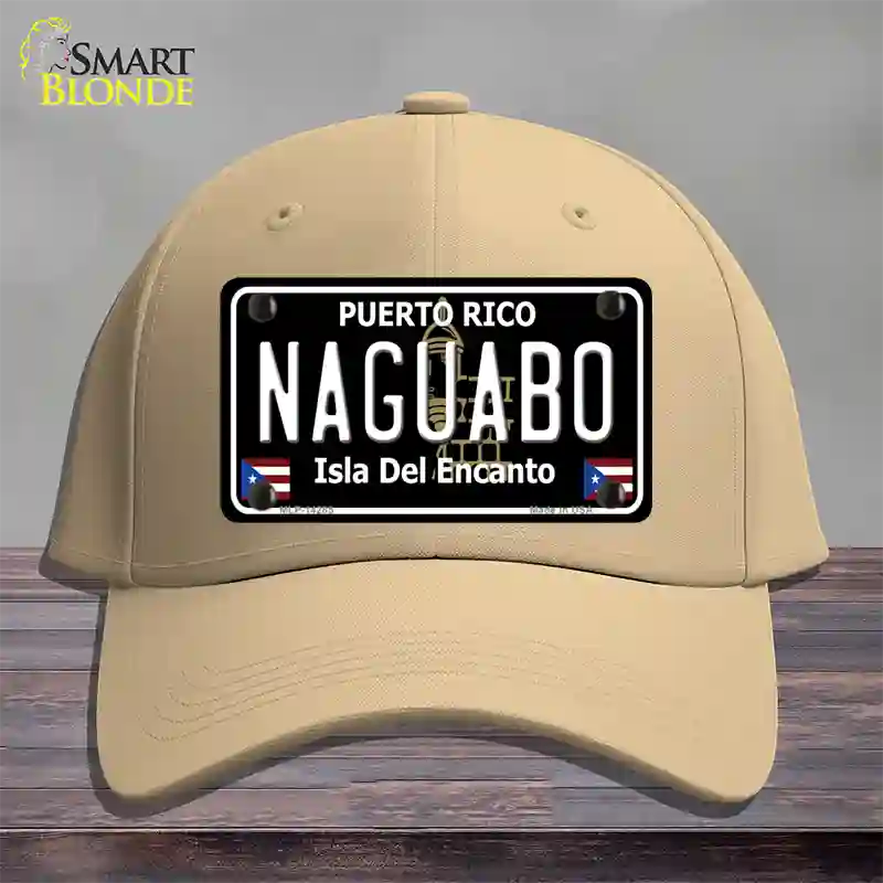 Naguabo Puerto Rico Black Novelty License Plate Hat Cotton / Khaki