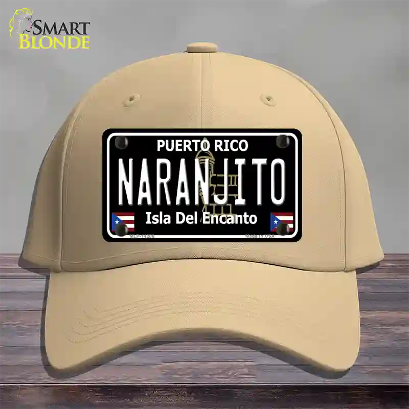 Naranjito Puerto Rico Black Novelty License Plate Hat Cotton / Khaki