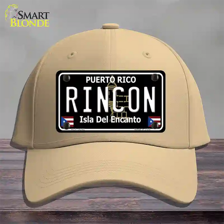 Rincon Puerto Rico Black Novelty License Plate Hat Cotton / Khaki