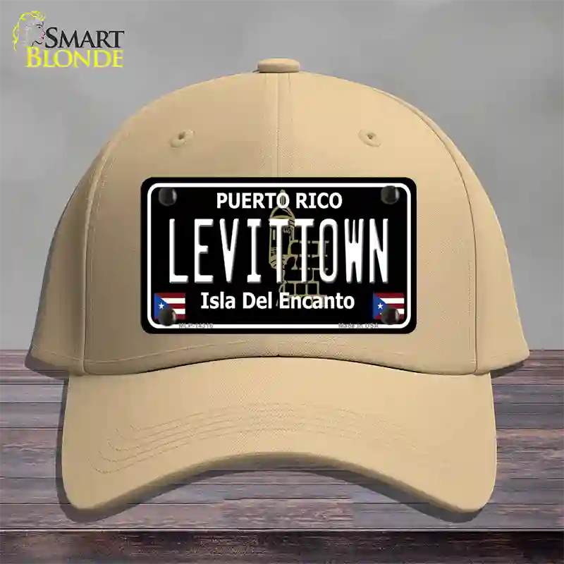 Levittown Puerto Rico Black Novelty License Plate Hat Cotton / Khaki