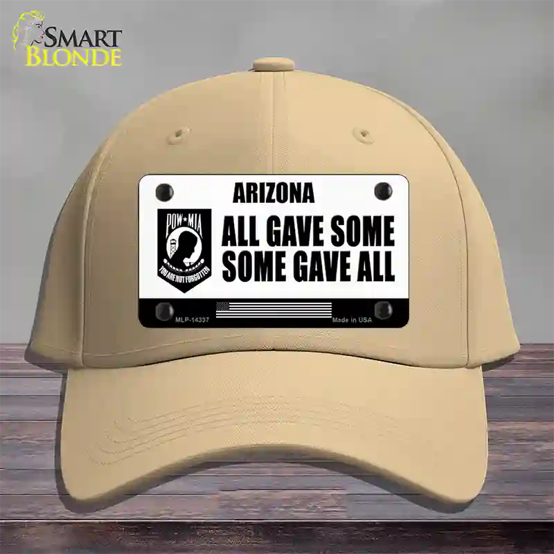 Arizona POW MIA Some Gave All Novelty License Plate Hat Cotton / Khaki