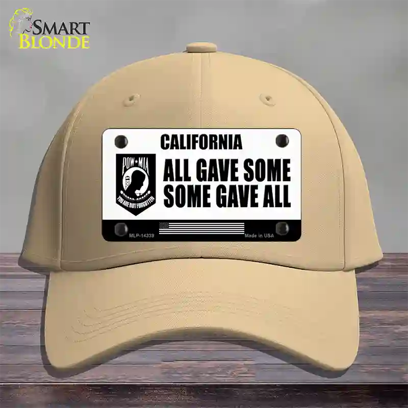 California POW MIA Some Gave All Novelty License Plate Hat Cotton / Khaki