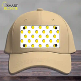 Yellow White Polka Dot Novelty License Plate Hat Cotton / Khaki