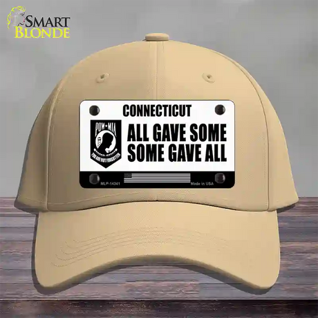 Connecticut POW MIA Some Gave All Novelty License Plate Hat Cotton / Khaki