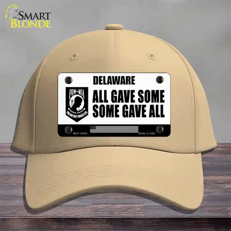 Delaware POW MIA Some Gave All Novelty License Plate Hat Cotton / Khaki