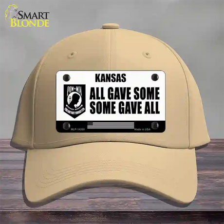 Kansas POW MIA Some Gave All Novelty License Plate Hat Cotton / Khaki