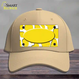 Yellow White Giraffe Yellow Center Oval Novelty License Plate Hat Cotton / Khaki