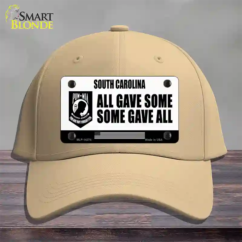 South Carolina POW MIA Some Gave All Novelty License Plate Hat Cotton / Khaki