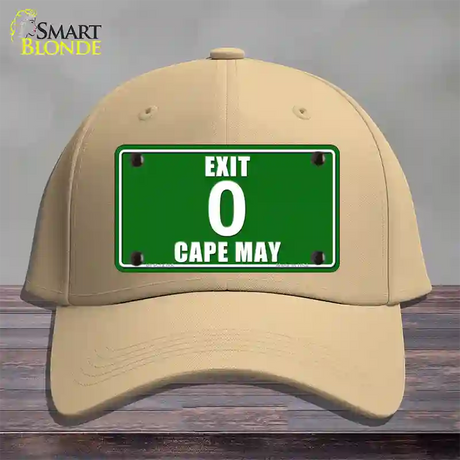 Exit 0 Cape May Novelty License Plate Hat Cotton / Khaki