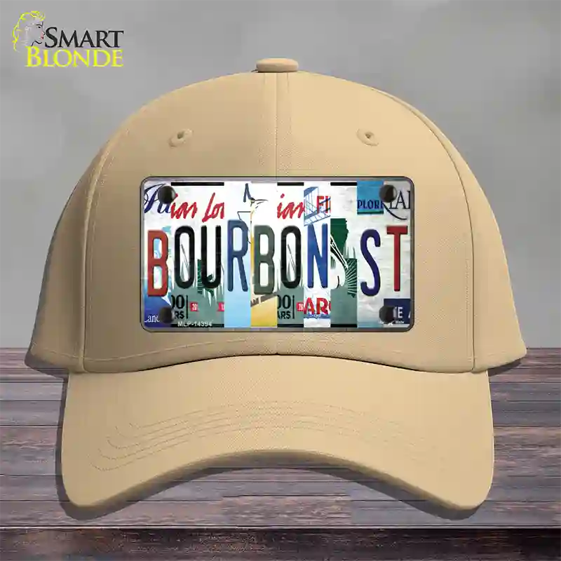 Bourbon St License Plate Art Novelty License Plate Hat Cotton / Khaki