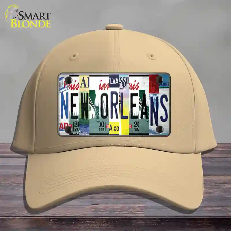 New Orleans License Plate Art Novelty License Plate Hat Cotton / Khaki