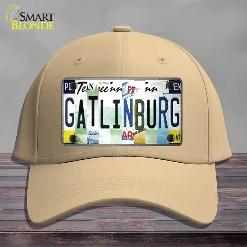 Gatlinburg License Plate Art Novelty License Plate Hat Cotton / Khaki