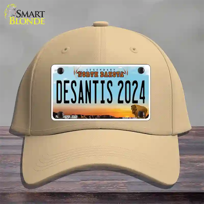 Desantis 2024 North Dakota Novelty License Plate Hat Cotton / Khaki