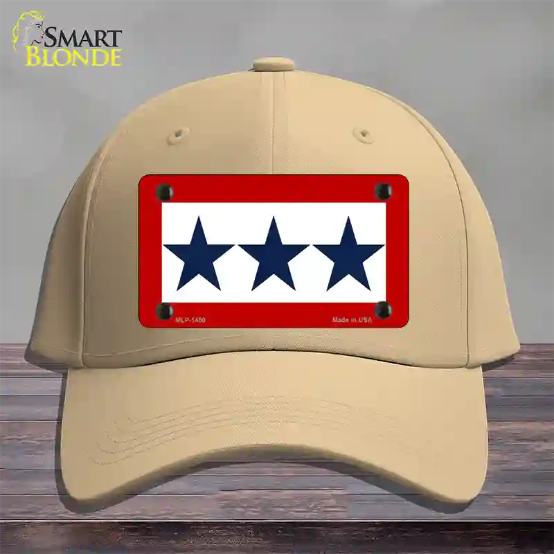 Blue Star Three Novelty License Plate Hat Cotton / Khaki