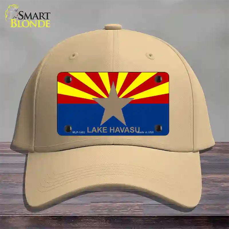 Lake Havasu Arizona State Flag Novelty License Plate Hat Cotton / Khaki