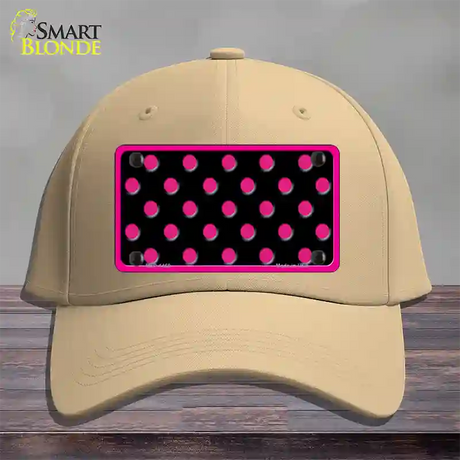 Pink Black Polka Dot Novelty License Plate Hat Cotton / Khaki