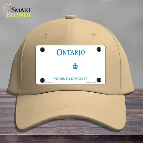 Ontario Canada Novelty License Plate Hat Cotton / Khaki