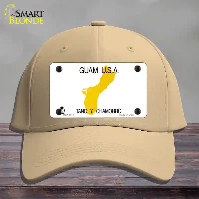 Guam State Novelty License Plate Hat Cotton / Khaki