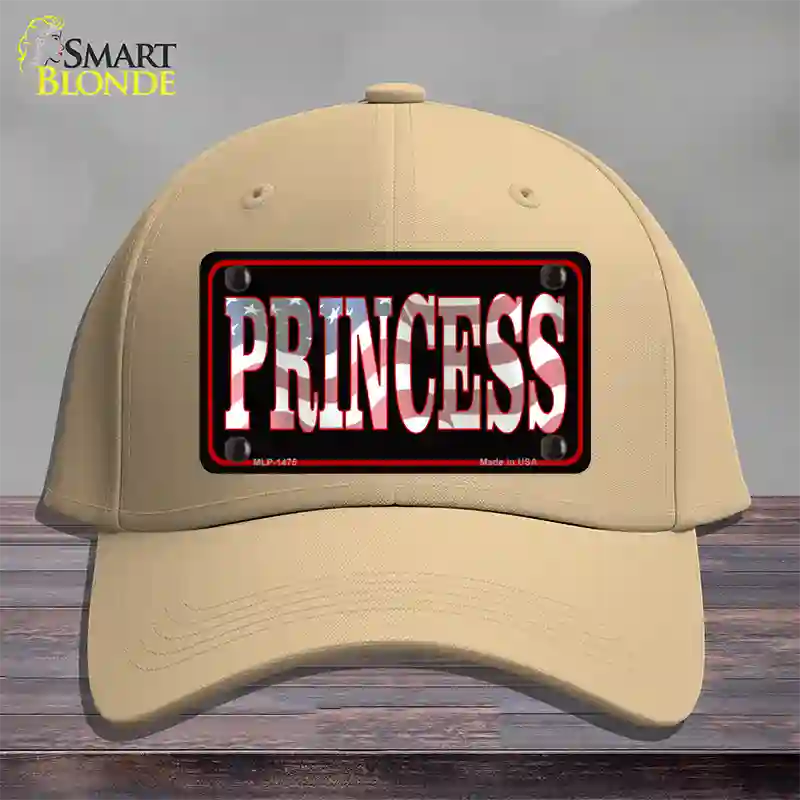 Princess Patriotic Novelty License Plate Hat Cotton / Khaki