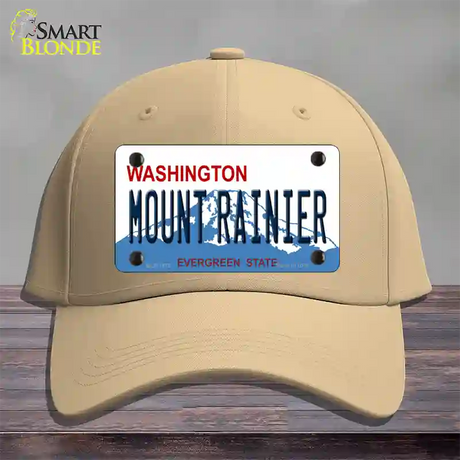 Mount Rainier Washington Novelty License Plate Hat Cotton / Khaki