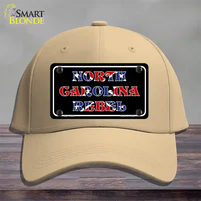 North Carolina Rebel Novelty License Plate Hat Cotton / Khaki