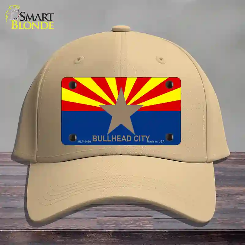 Bullhead City Arizona Flag Novelty License Plate Hat Cotton / Khaki