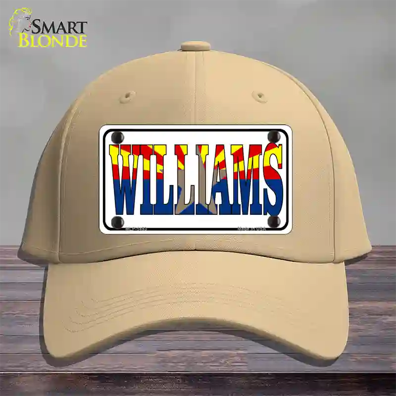 Williams Arizona Flag White Novelty License Plate Hat Cotton / Khaki