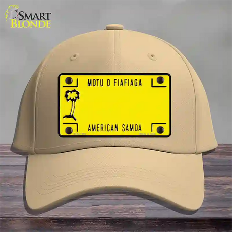 American Samoa Novelty License Plate Hat Cotton / Khaki