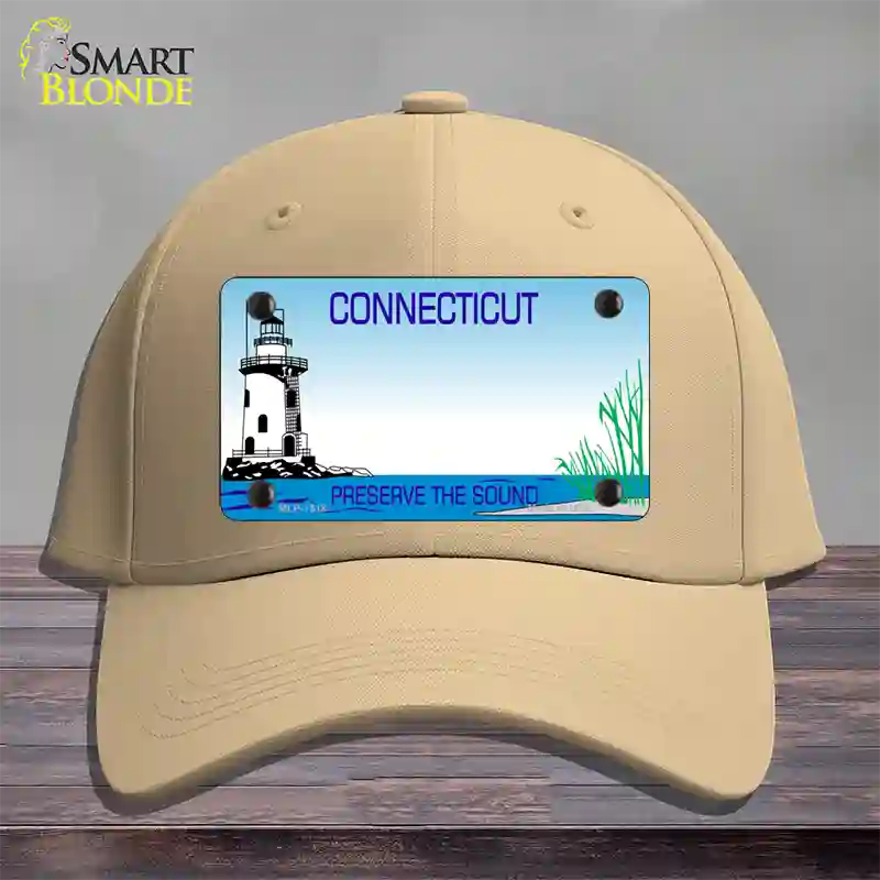 Connecticut Preserve State Blank Novelty License Plate Hat Cotton / Khaki