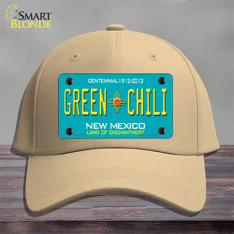 Green Chili New Mexico Novelty License Plate Hat Cotton / Khaki