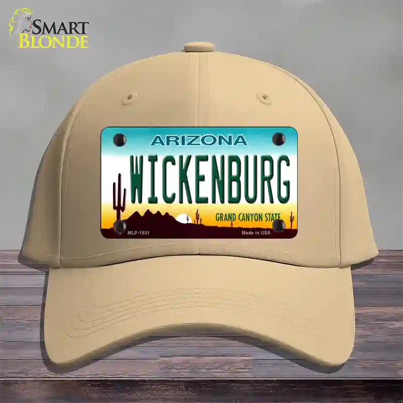 Wickenburg Arizona Novelty License Plate Hat Cotton / Khaki