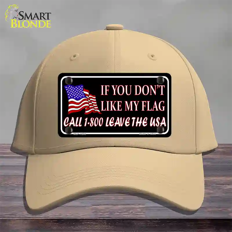 1 800 Leave The USA Novelty License Plate Hat Cotton / Khaki