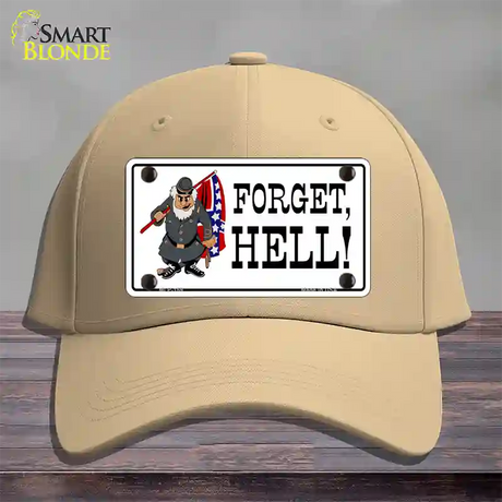 Forget Hell Novelty License Plate Hat Cotton / Khaki