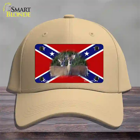 Rebel Deer Novelty License Plate Hat Cotton / Khaki