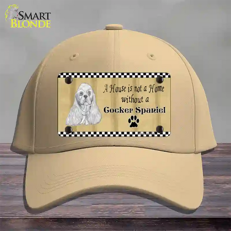 Pencil Sketch Cocker Spaniel Novelty License Plate Hat Cotton / Khaki